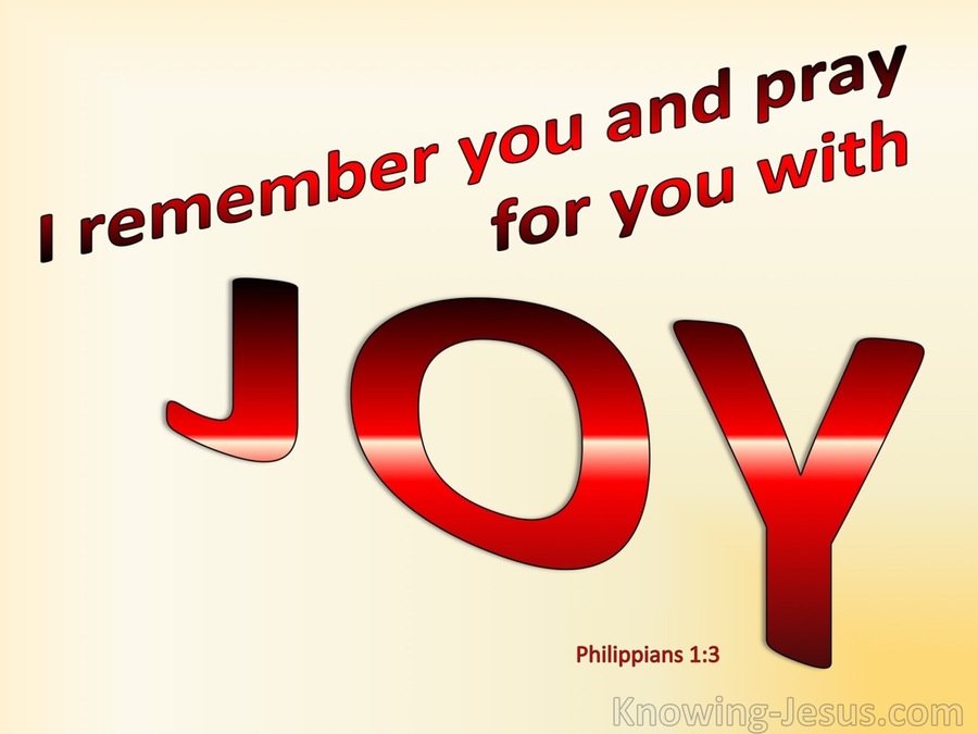 Philippians 1:3 Remember And Pray With Joy (red)